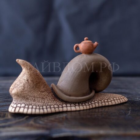 фото чайная игрушка питомец улитка Авсяников керамика глина ручная работа