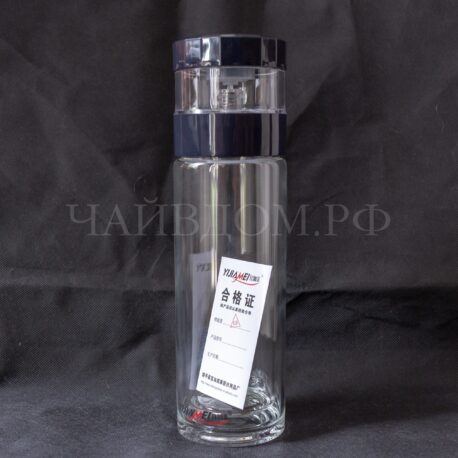 Фото термос чайник чай походная бутылка заварной отсек двойное стекло 450мл чехол Тайвань Yijiamei